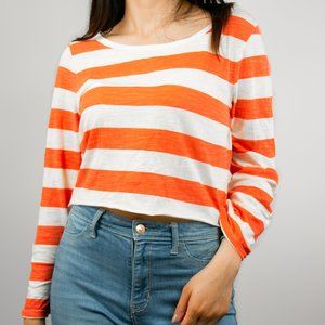 Orange and White Stripped Long Sleeves